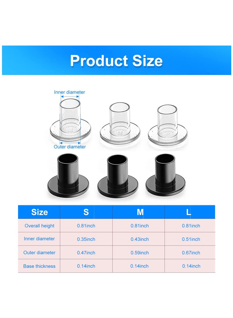 SOLARAE High Heel Protectors, 12 Pairs 3 Sizes Heel Stoppers Heel Caps Covers for Grass Gravel Wetlands Outdoor Events S/M/L (6 Pairs Clear + 6 Pairs Black, Each Color Have 3 Size) - Image 2