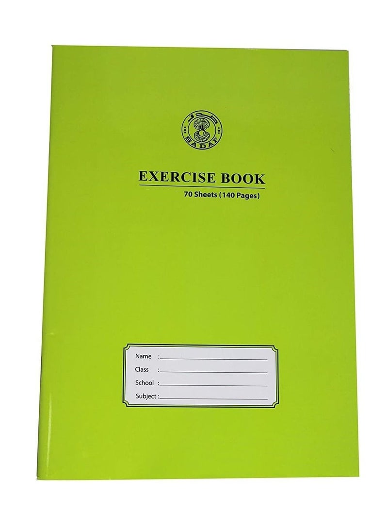 Sadaf - Exercise Book Single Line with Left Margin - 70 Sheets, A4 Size (140 Pages) 4 PC - Image 1
