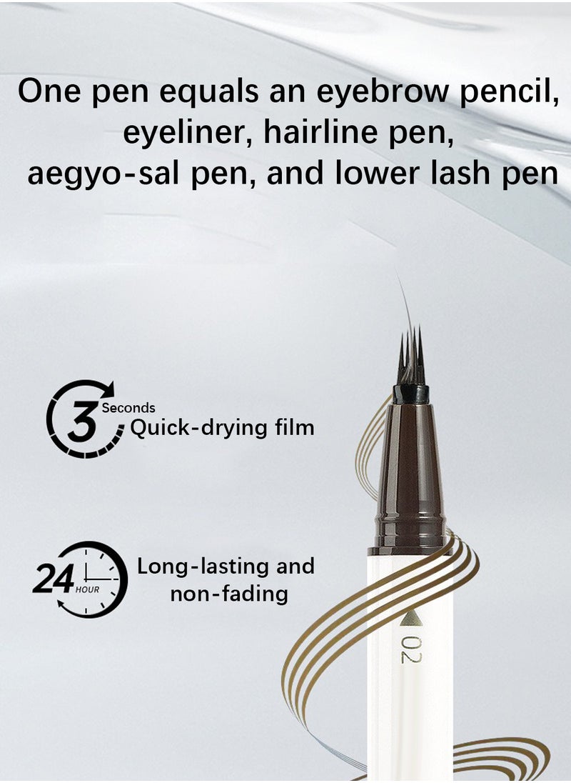 ROZO - Eyebrow Pencil Liquid, Precise Four Pronged Eyebrow Pencil, Micro-Fork Tip Applicator, Long Lasting Waterproof Eye Brow Pencil for Women, Natural Looking Brows Makeup S01# - Image 1