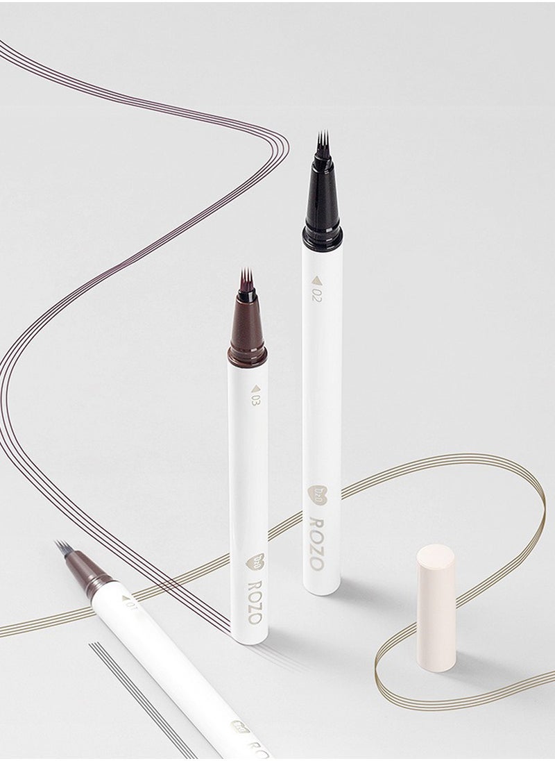 ROZO - Eyebrow Pencil Liquid, Precise Four Pronged Eyebrow Pencil, Micro-Fork Tip Applicator, Long Lasting Waterproof Eye Brow Pencil for Women, Natural Looking Brows Makeup S01# - Image 1