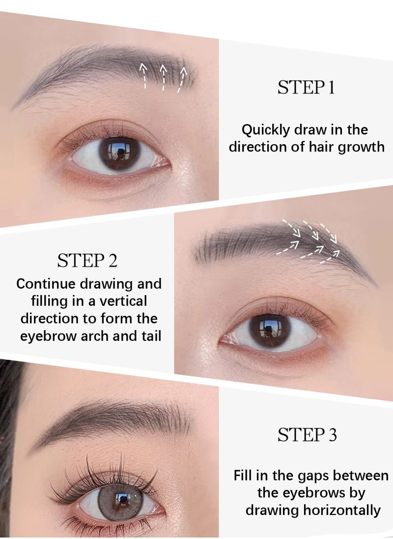 ROZO - Eyebrow Pencil Liquid, Precise Four Pronged Eyebrow Pencil, Micro-Fork Tip Applicator, Long Lasting Waterproof Eye Brow Pencil for Women, Natural Looking Brows Makeup S01# - Image 1