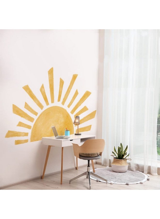 KKTAPOS Half Sun Wall Decal for Kids Room - Sunshine Wall Stickers Vinyl Wall Decals Nursery Wall Decal Removable Peel and Stick Wall Decals for Nursery Kids Playroom Decor (Orange) - Image 3