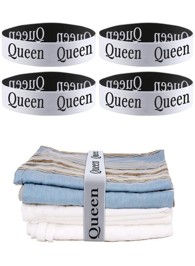 FGY Bed Sheet Organizer Bands Elastic Bedding Strap Bands for Linen Closet Storage and Sheet Organize - 4PCS (Queen) - Image 1