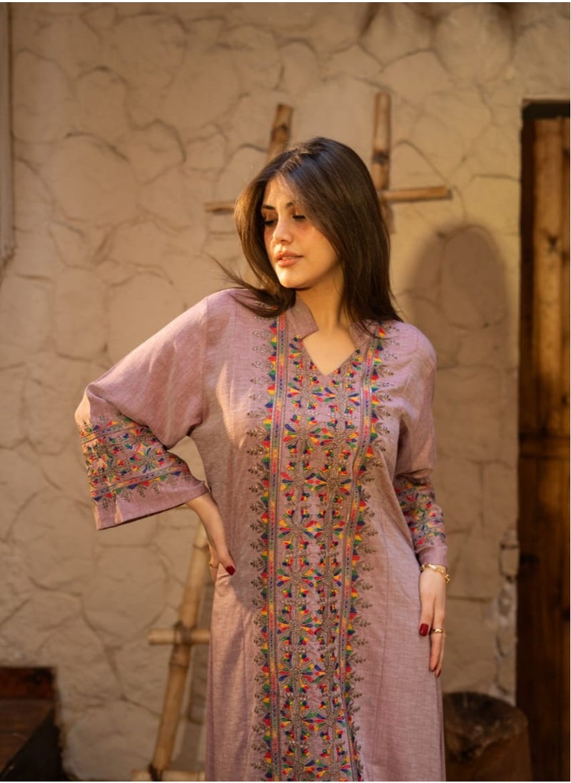 Elegantly embroidered linen jalabiya A456 - pzsku/ZAC77BA242D7AAD0595AAZ/45/1741811944/0c593b6a-3c33-411b-a2cb-7d9d7aa154c6