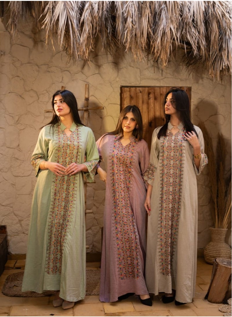 Elegantly embroidered linen jalabiya A456 - pzsku/ZAC77BA242D7AAD0595AAZ/45/1741811944/d177e6b9-ce0d-48ff-bedc-7229790f9326