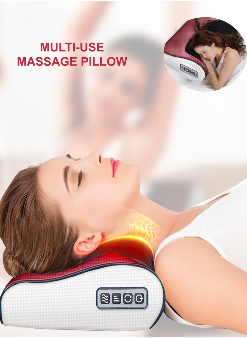 Toshonics - Shiatsu Neck And Shoulder Massage Electric Pillow Massager Machine Back Cervical Relaxation Cushion 8 Heads Warm Heating Kneading Deep Tissue Therapy Body Spine Calf Thigh Leg Foot Muscle Pain Relief - Image 1