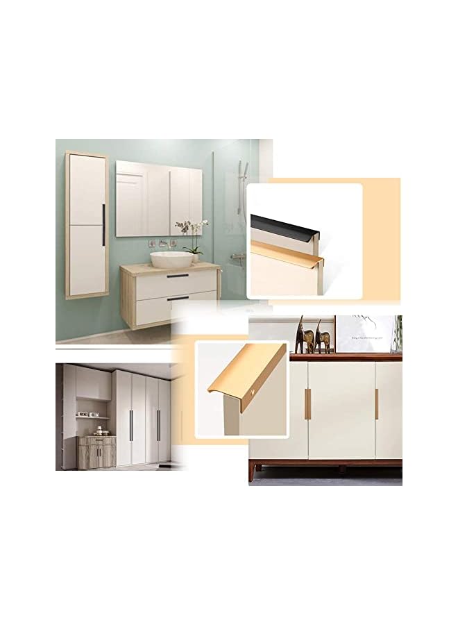 PROMASS 10 Pack Modern Style Finger Edge Pull Furniture DrawerHandles Hidden Cabinet Kitchen Drawer Handles Knobs,Black 150mm - Image 5