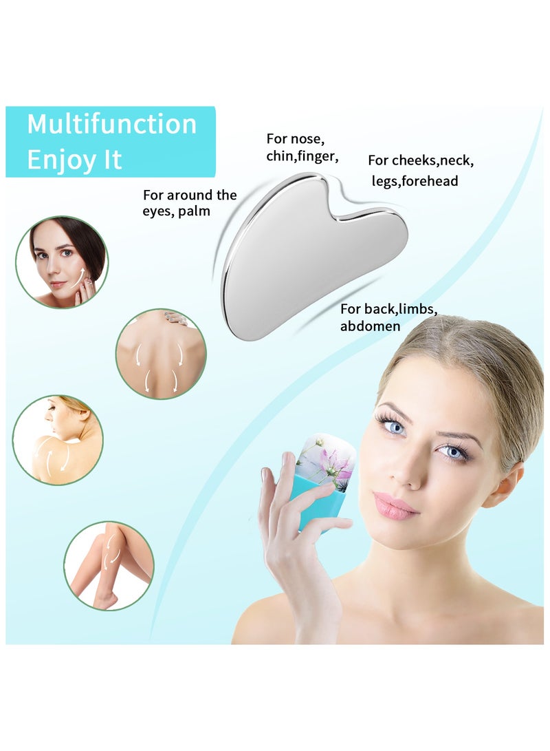 Loucky Ice Roller for Face and Gua Sha Set, Ice Face Roller Mold for Skin Care, Silicone Facial Roller for Eyes, Facial Ice Roller and Gua Sha Facial tools, Remove Puffiness, Lift Skin, Remove Fine Lines - Image 5