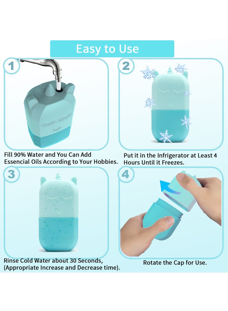 Loucky Ice Roller for Face and Gua Sha Set, Ice Face Roller Mold for Skin Care, Silicone Facial Roller for Eyes, Facial Ice Roller and Gua Sha Facial tools, Remove Puffiness, Lift Skin, Remove Fine Lines - Image 4