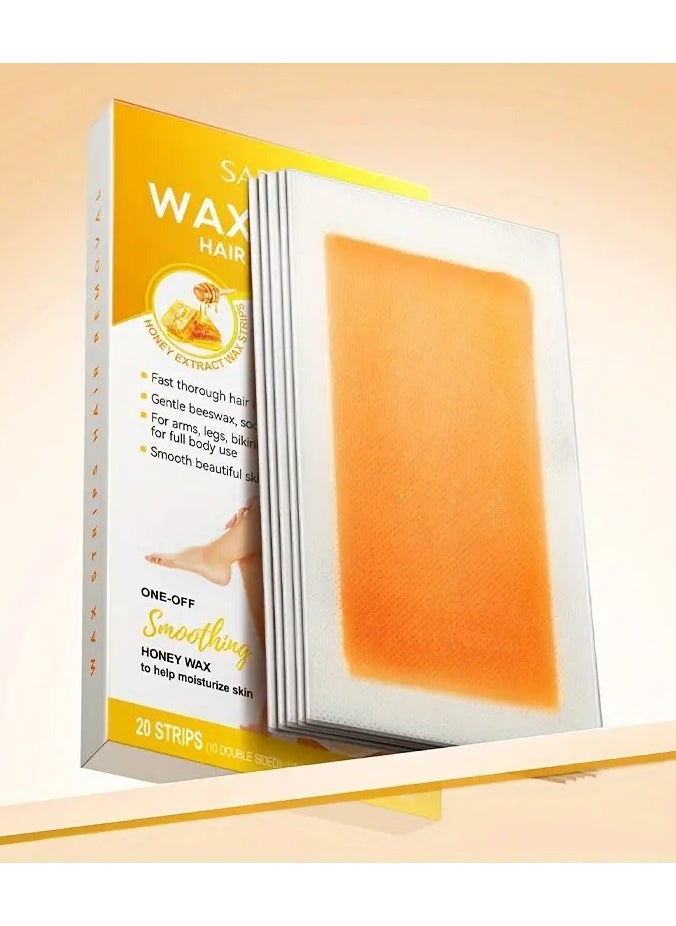 20 Strips Honey Mild Hair Removal Wax Strips - Fast and Gentle Hair Remover for Sensitive Skin on Legs and Hands - Convenient and Effective Body Hair Removal with Gentle Wax Paper - pzsku/ZAC780ABB887C9022D8E2Z/45/_/1727161838/76b72c50-e836-4b04-89c4-2528b7acb92a