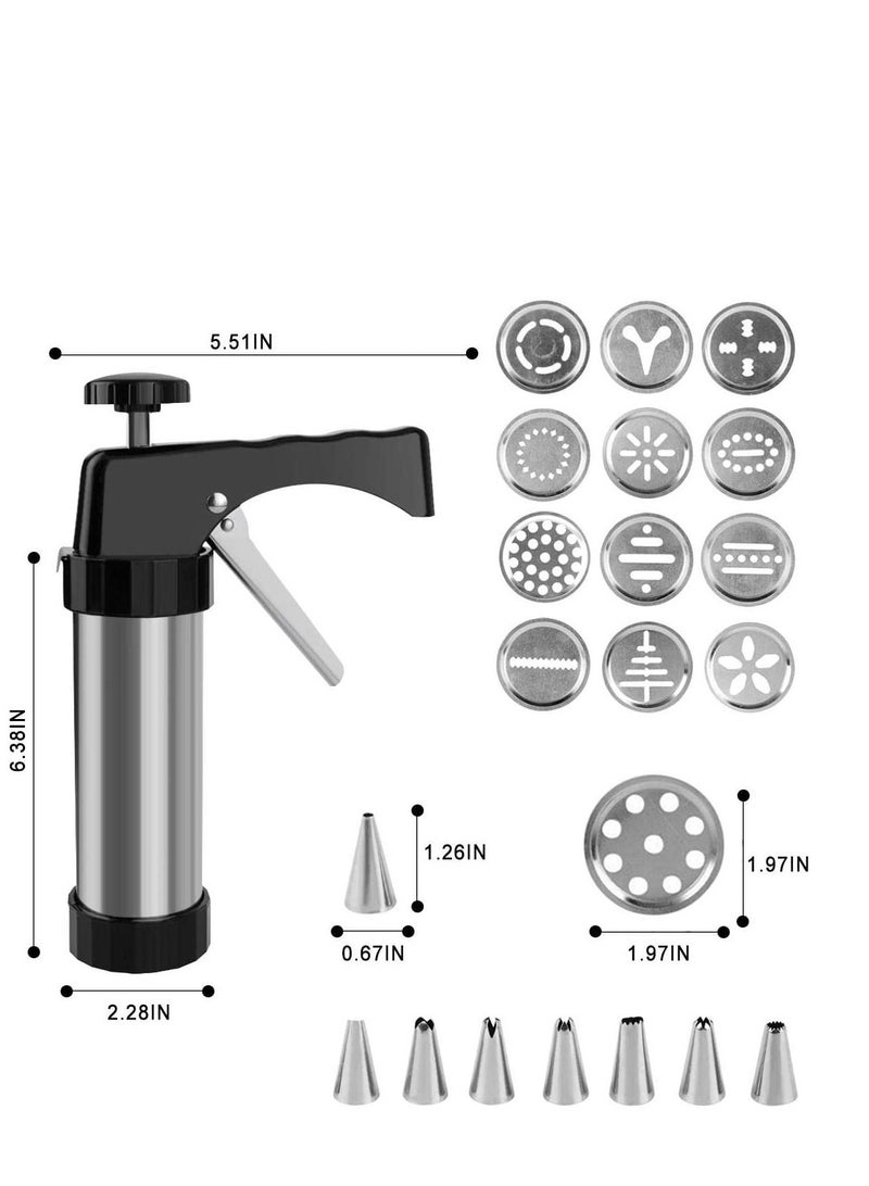 Cake Rocket Set with Stainless Steel Discs Best Cookie Maker Set Includes 13 Cookie Disc Shapes 8 Decorating Nozzles  - Image 5
