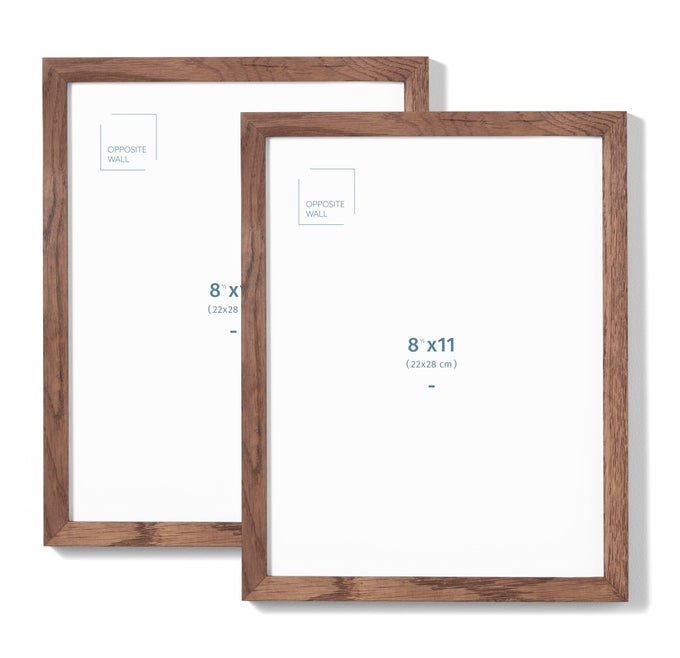 Set of 285 x 11 in Dark Solid Oak Wood Picture Frames Lightweight Versatile Shatterproof Wall Hanging Tabletop Photo Frame Office Gallery Home Decor
