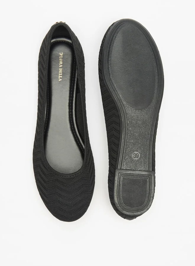 Flora Bella By Shoexpress Women's Textured Slip-On Ballerina Shoes