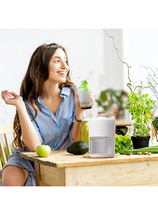 Goodern Shaved Ice Machine Snow Cone Machine,Manual Portable Ice Crusher with Free Ice Cube Trays Slushie Machine Hand Crank Ice Crusher Shaved Ice Machine Ice Blender for Drinks Ice Cream Snowcone  - Image 3