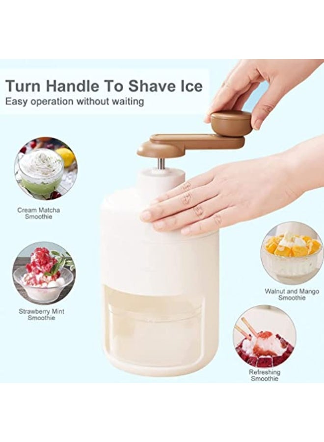 Goodern Shaved Ice Machine Snow Cone Machine,Manual Portable Ice Crusher with Free Ice Cube Trays Slushie Machine Hand Crank Ice Crusher Shaved Ice Machine Ice Blender for Drinks Ice Cream Snowcone  - Image 4