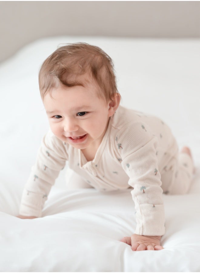 Hushabye – Zippered Baby Sleepsuit – Ribbed Bamboo – Date Palm - Image 5
