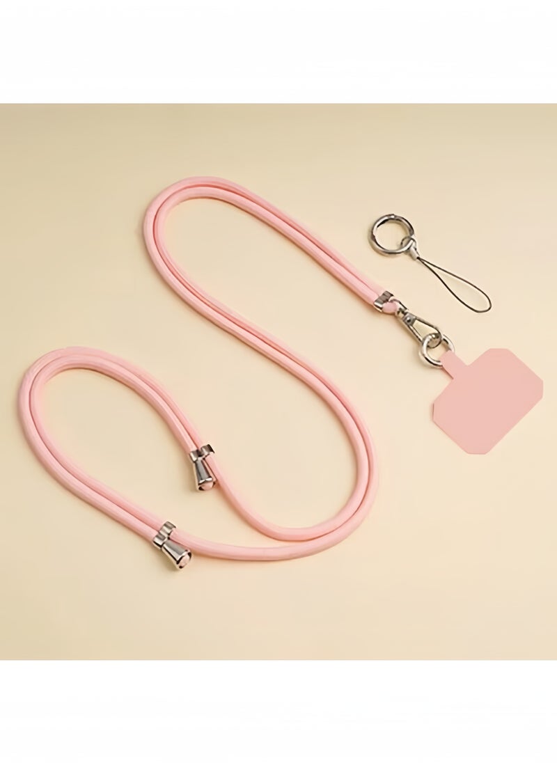 Generic Phone Lanyard, Universal Crossbody Cell Phone Lanyards, Multifunctional Nylon Patch Adjustable Shoulder Neck Strap Compatible with Most Smartphones（pink）  - Image 1