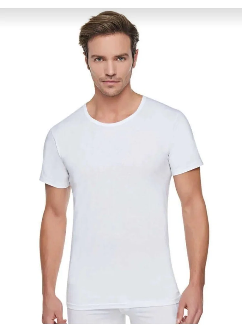 Tutku 0103 Men's Crew Neck Short Sleeve Undershirt 6 Pieces