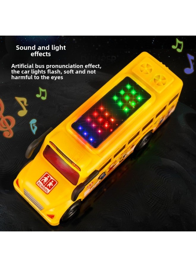 Children's Yellow School Bus Bus Toy Car Inertia Sound And Light Simulation Bus Boy Police Car Bus Model-Color:312  Inertial Music Lighting Vehicle - Image 4
