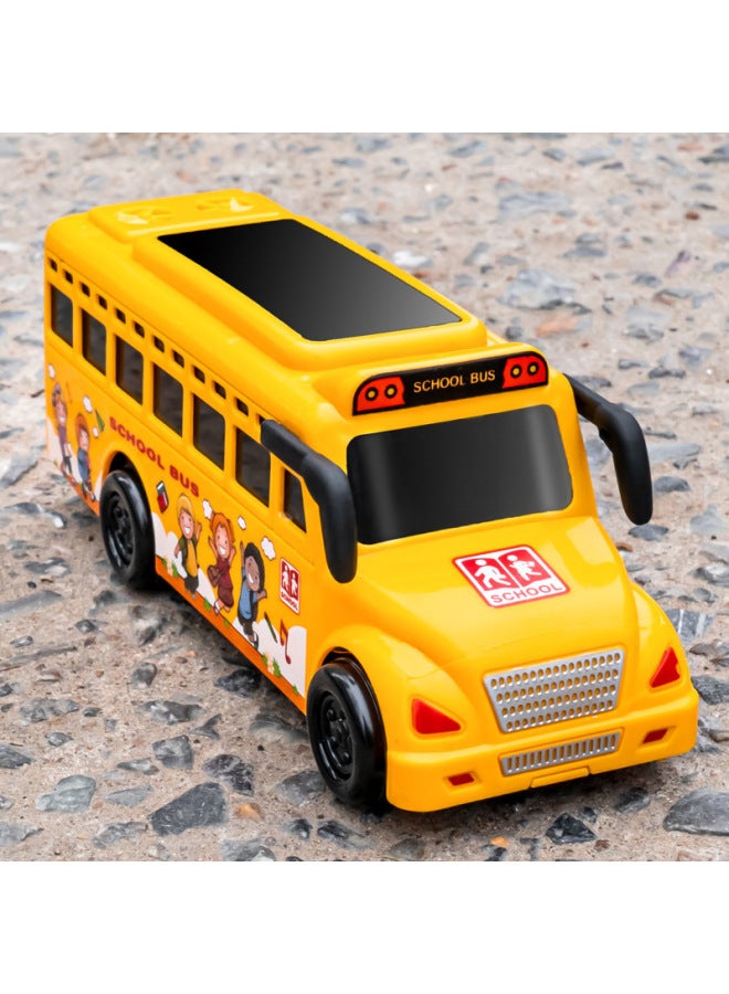 Children's Yellow School Bus Bus Toy Car Inertia Sound And Light Simulation Bus Boy Police Car Bus Model-Color:312  Inertial Music Lighting Vehicle - Image 2