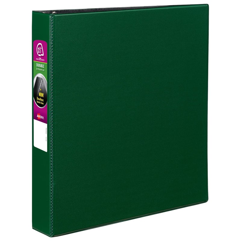 Avery Durable 3 Ring Binder, 1.5" Slant Rings, 1 Green Binder (27353) - Image 1