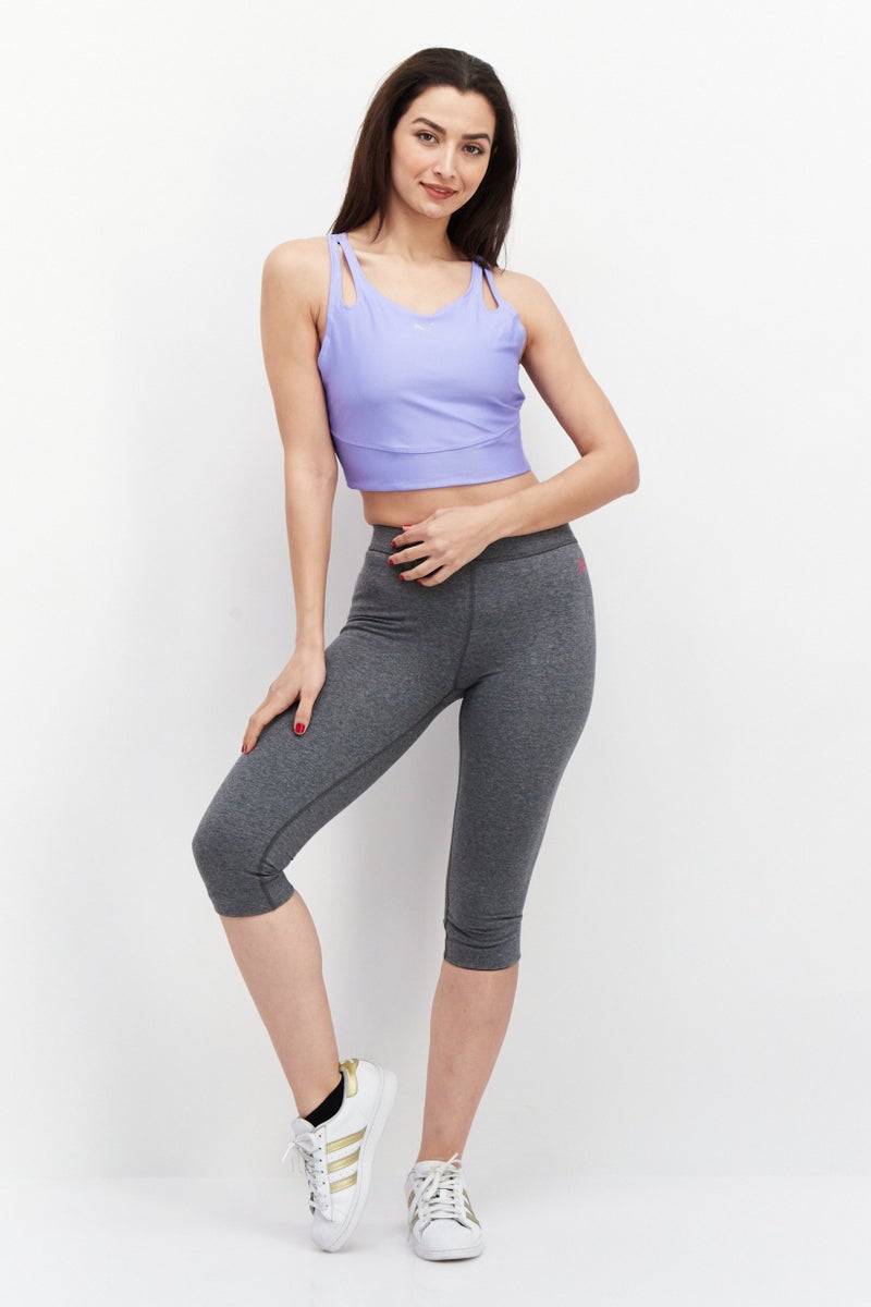 PUMA تي شيرت قصير بلا أكمام للتدريب للنساء، بنفسجي - Image 4