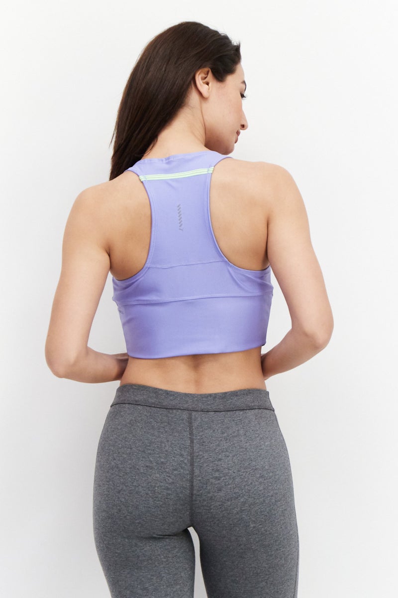 PUMA Women Sportswear Fit Sleeveless Training Crop Top, Purple - Image 4