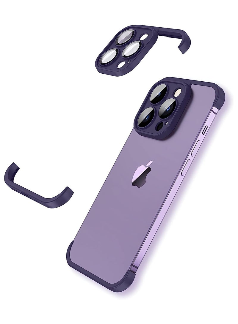 Rock Pow Frameless Case fro iphone 15 pro max with camera lens protector Slim Soft Silicone Shockproof Phone Cover