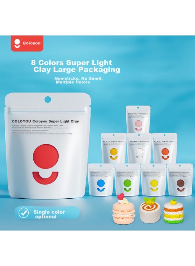 Coloyou Ultra-light Clay, Modeling Clay, Plasticine, Children's Handmade Toys, Art Diy, 8 Colors, 100 Grams, Large Package - Image 1