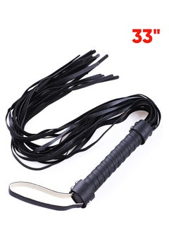 SYOSI Set of Riding Crop and Horse Whip Leather Horse Whip Riding Crop English Whip with Genuine Leather Horse Black  - Image 3