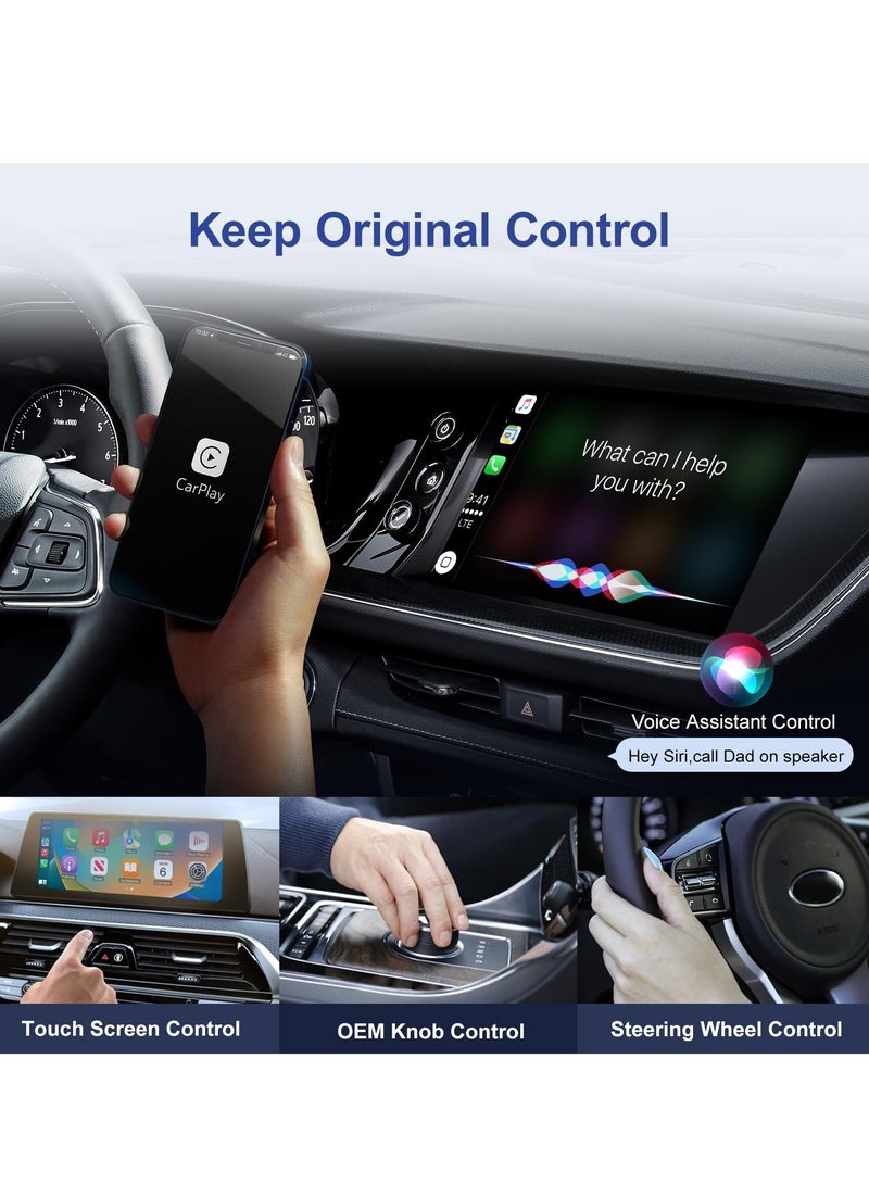 SOLARAE محول وايرلس CarPlay لهاتف iPhone، ترقية 2024 لجهاز Apple CarPlay Dongle للسيارات الأصلية ذات الاتصال السلكي، تحويل الاتصال السلكي إلى CarPlay وايرلس، للسيارات من iPhone iOS 10+ - Image 5