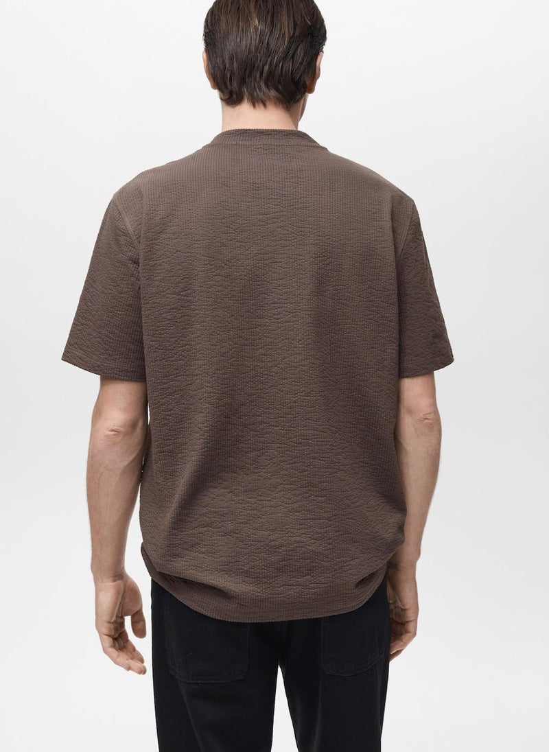 Mango Man Cotton Seersucker T-Shirt  - Image 2