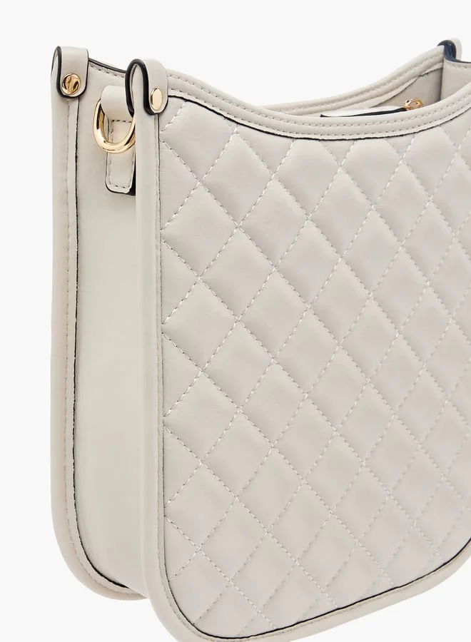 Celeste Women Quilted Shoulder Bag with Zip Closure and Chain Braided Strap