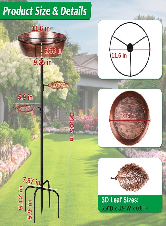 Olpchee Metal Bird Bath for Outdoor -Bronze - Image 5