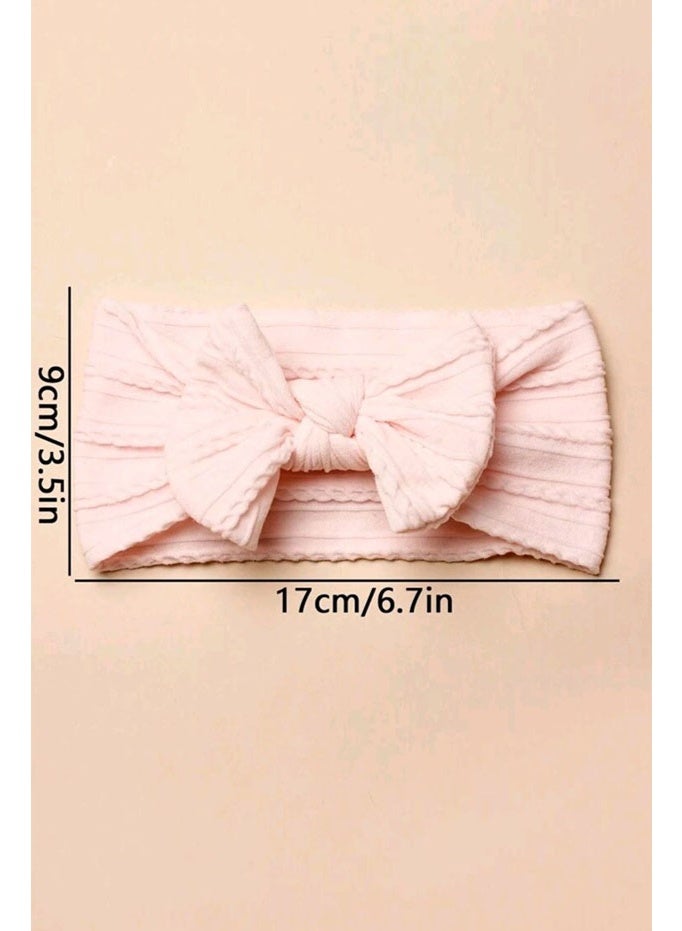 Knitted Big Bow Baby Hair Bands, Comfortable Stretch Headwraps for Toddler Girls Photo Props - Image 3