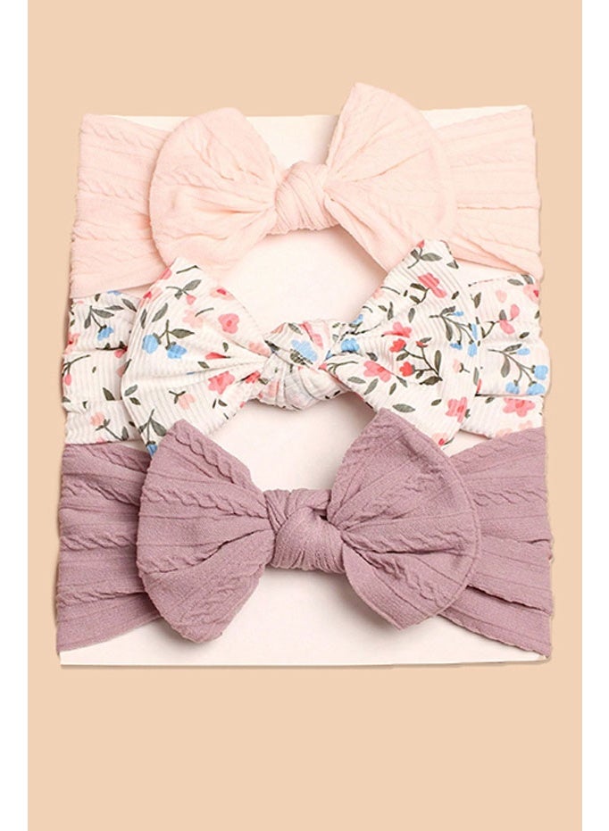 Knitted Big Bow Baby Hair Bands, Comfortable Stretch Headwraps for Toddler Girls Photo Props - Image 1