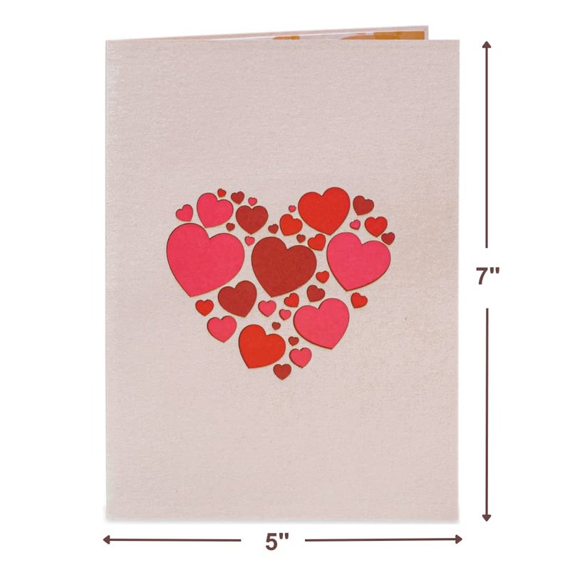 Paper Love 3D Heart Tree Pop Up Valentine's Day Card, For Valentines Day, Birthday, Anniversary, Wedding, All Occasions - 5" x 7" Cover - Includes Envelope and Note Tag - Image 2