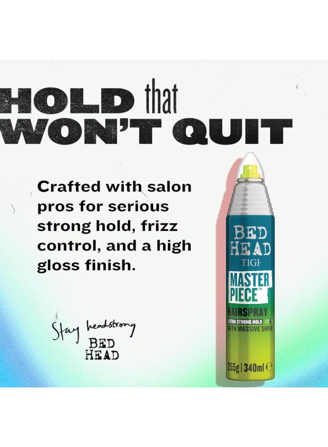 TIGI Bed Head Frizz Control Hair Spray, Masterpiece Extra Hold Hair Care Spray for Shiny and Glossy Hair, 10.3 oz - Image 4