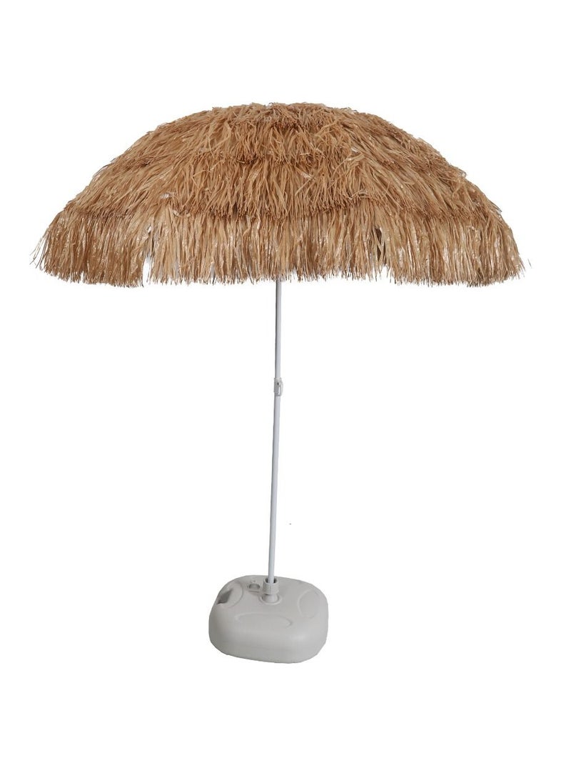 Hawaiian Style Tiki Umbrella With 8 Sturdy Ribs and Steel Poles UV Protection Without Base