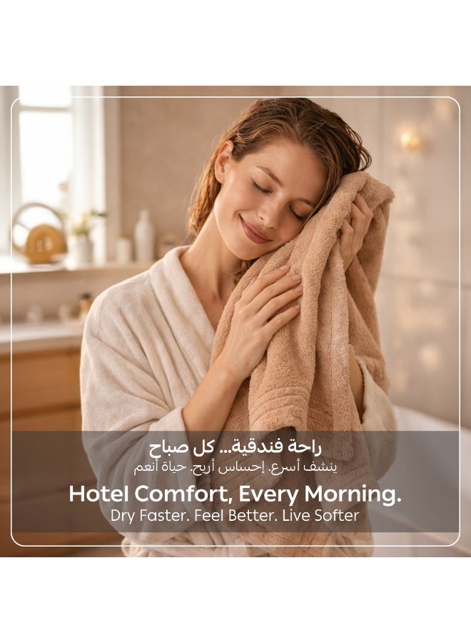 دوناتيلا منشفة حمام (عبوة 2، 70 × 140 سم) - مايكروفايبر 330 جي إس إم - ناعمة للغاية، عالية الامتصاص، سريعة الجفاف، مناشف حمام سميكة - نعومة بجودة فندقية للحمام والسبا - Image 4