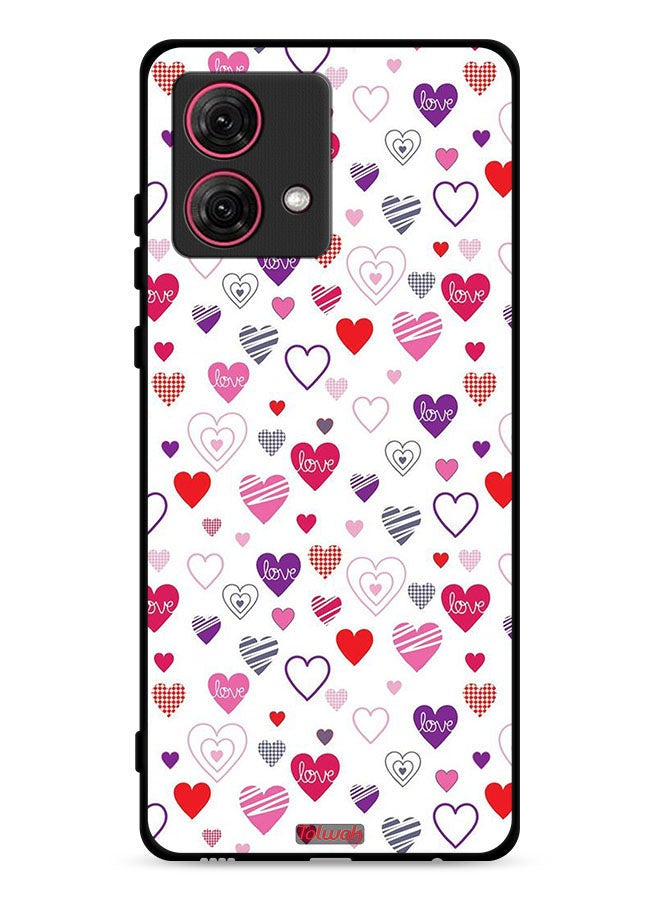 Tolwak Motorola Moto G84 5G Protective Case Cover Hearts Doodle - Image 1