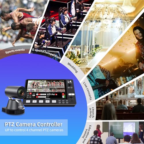 FEELWORLD L4 Video Mixer Switcher with 10.1" LCD Touch Screen, Multi-Camera USB3.0 Fast Live Streaming Broadcast 4 HDMI in 1 SDI in T bar Simply Swithing - Image 5