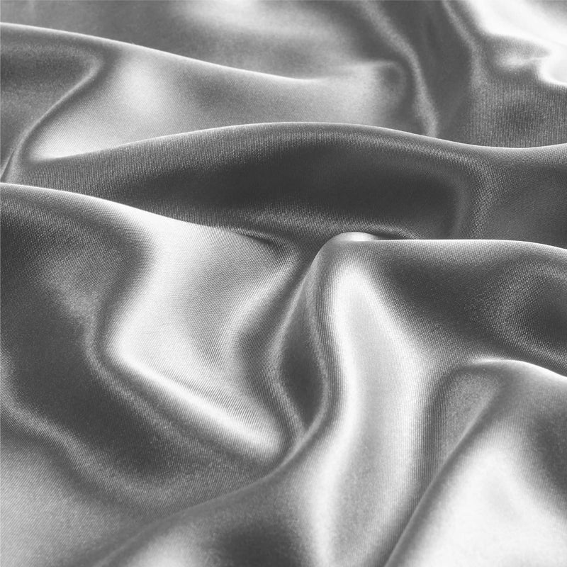 BEDELITE Satin Pillowcase with Zipper 2 Pack, Grey Pillow Cases Standard Size, Super Soft and Cooling Similar to Silk Pillow Cases, Gift for Women Men(20x26 Inches) - Image 3