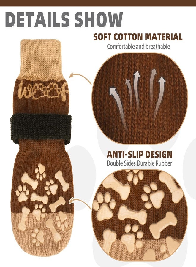 كولتيل جوارب كولتايل للكلاب، مناسبة للأرصفة الساخنة والباردة لمنع لعق الكفوف، أحذية واقية للكلاب وواقيات للكفوف للأرضيات الخشبية الصلبة، مانعة للانزلاق، مزودة بخاصية التحكم في الجر، أحذية بدون التواء، مناسبة للكلاب الصغيرة والمتوسطة والكبيرة وكبيرة السن. - Image 3