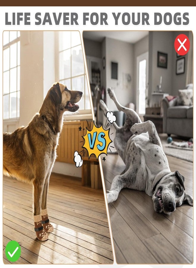 كولتيل جوارب كولتايل للكلاب، مناسبة للأرصفة الساخنة والباردة لمنع لعق الكفوف، أحذية واقية للكلاب وواقيات للكفوف للأرضيات الخشبية الصلبة، مانعة للانزلاق، مزودة بخاصية التحكم في الجر، أحذية بدون التواء، مناسبة للكلاب الصغيرة والمتوسطة والكبيرة وكبيرة السن. - Image 4