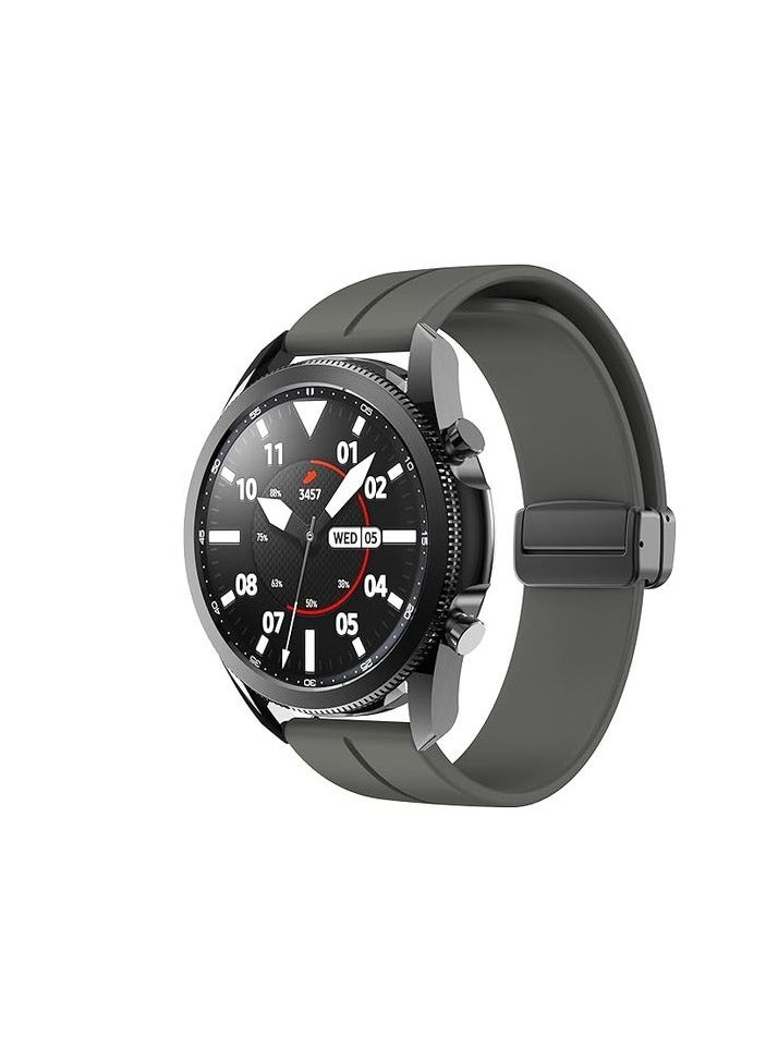 سوار سيليكون جيد التهوية 22 ملم مع ابزيم مغناطيسي قابل للطي لساعة شاومي، لون رياضي 2 اس 1 اكتيف/هوامي امازفيت جي تي ار 47 ملم جي تي ار 3 برو - اسود، للبالغين من الجنسين - Image 2