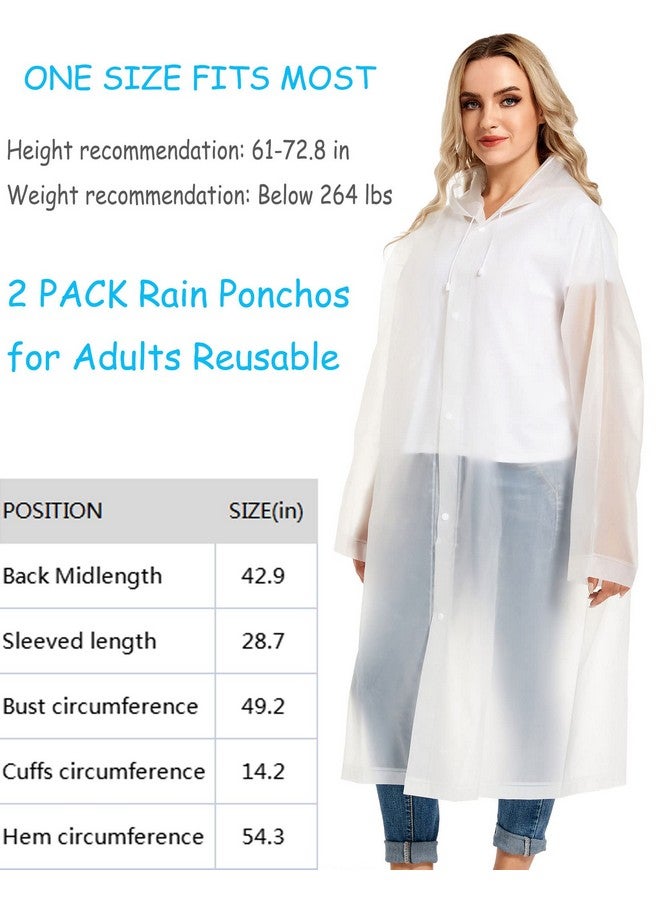 HOOMBOOM Rain Ponchos For Adults Reusable Raincoats Hooded For Women Men Survival Heavy Duty Military Impermeable 2 Packs Rain Coat - Image 5
