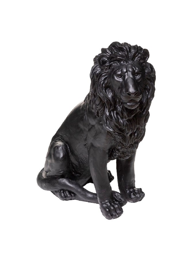 atmosphera Indoor/Outdoor Shock-Resistant Magnesium Oxide Lion Statue Black 37 x 80 x 68 cm 186010  - Image 1