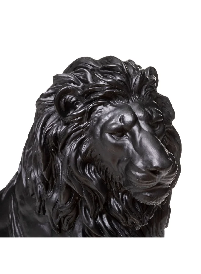 atmosphera Indoor/Outdoor Shock-Resistant Magnesium Oxide Lion Statue Black 37 x 80 x 68 cm 186010