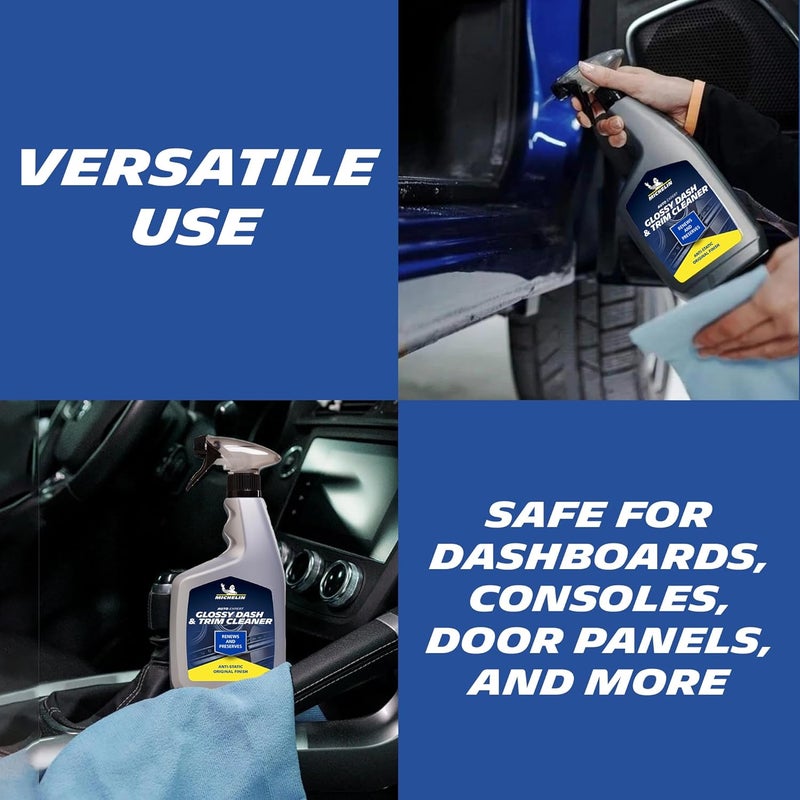 MICHELIN 31388 Glossy Dash and Trim Cleaner 650ml | Interior Plastic Care for Cars Motorcycles and Trailers | Anti-Static Non-Greasy Formula | Restores Original Finish and High Gloss Shine - Image 1